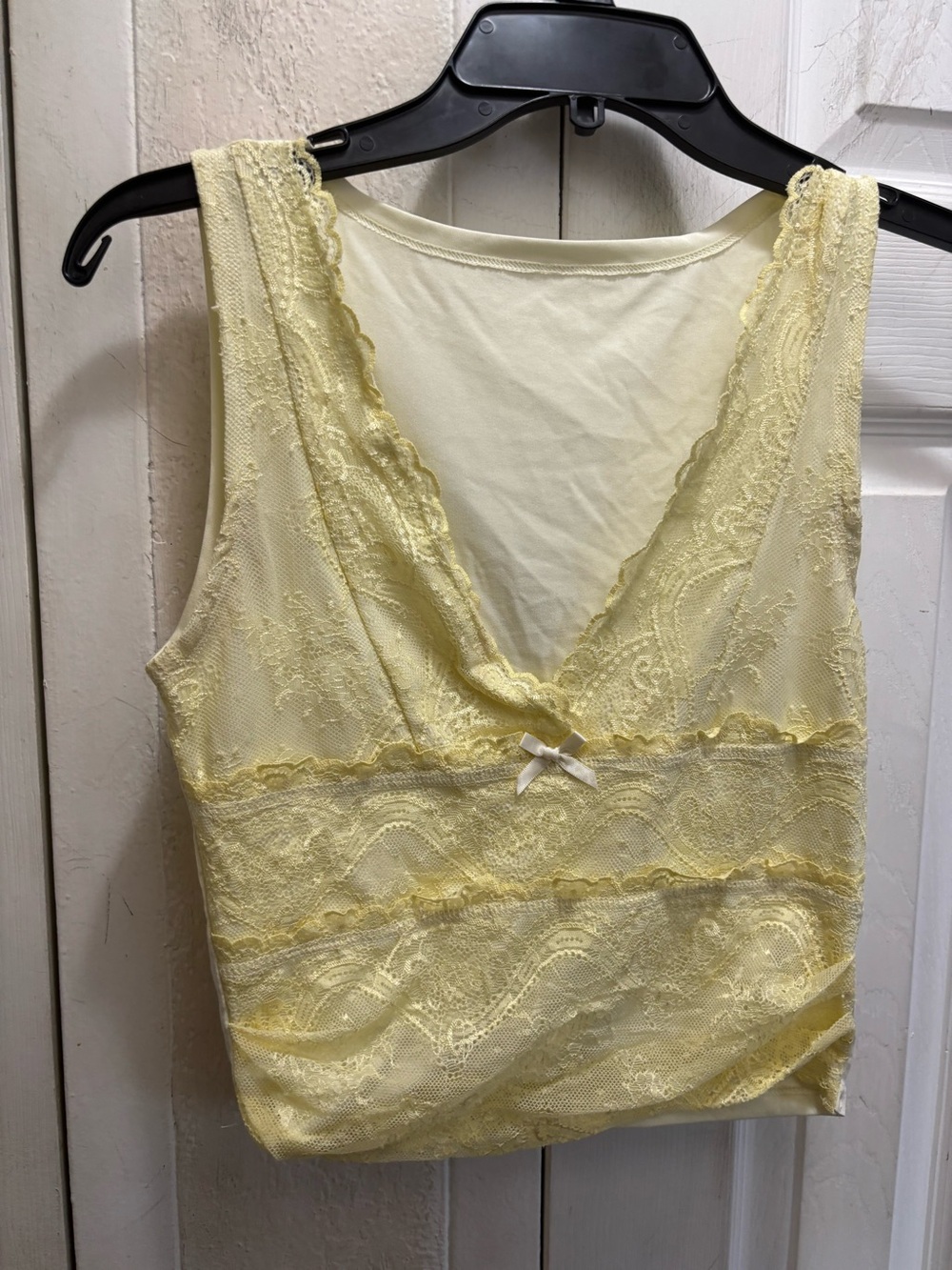 Cider Lace Trim Tank Camisole - Yellow